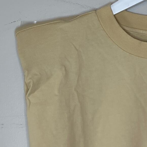 Sandrine Rose Oversized Shoulder Pad Crew Neck T-Shirt Sunflower Women XS NWT - Picture 4 of 9